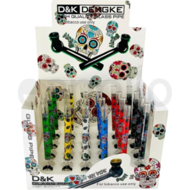 Skull Design Glass Pipe - Assorted