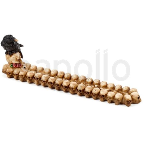 Skulls & Crow Resin Incense Stick Ashcatcher Burner (27.5cm)