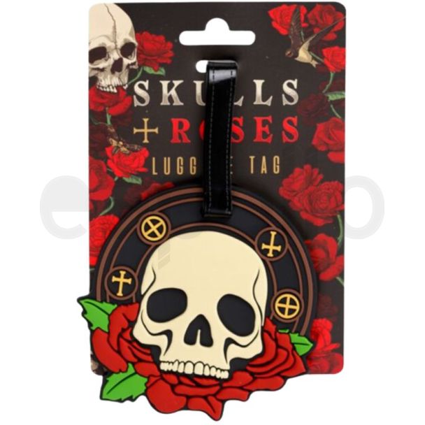 Skulls & Roses PVC Luggage Tag – (9.5cm)