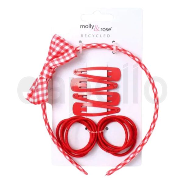 Sleepies, Elastics And Aliceband Set - Red