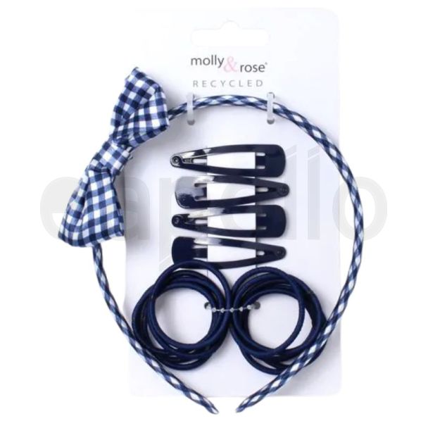 Sleepies, Elastics And Aliceband Set - Navy