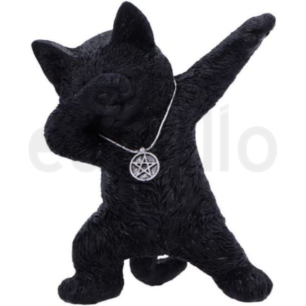 Sleeping Cat Ornament with Textured Fur Detail – 11.3cm
