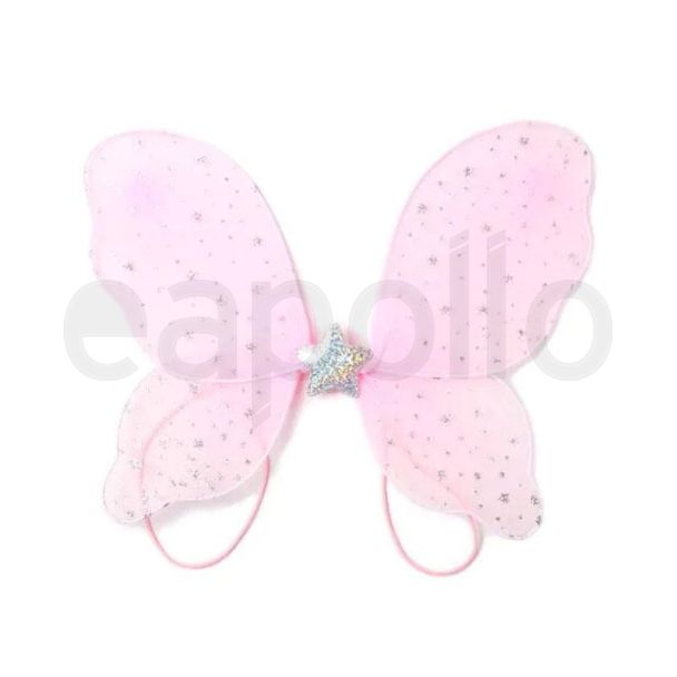 Small Pink Fair Wings With Glitter Star 
