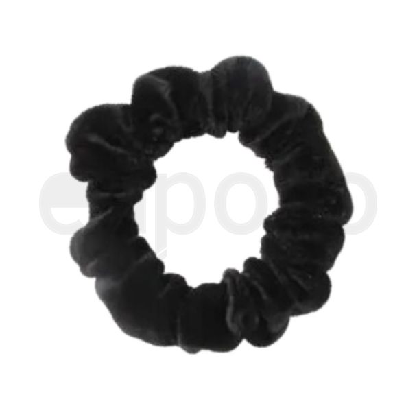 Small Size Velvet Scrunchie- Black (7cm)