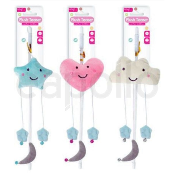 Smart Choice Plush Wand Kitten Teaser - Cat Toys - Asst. Colours 