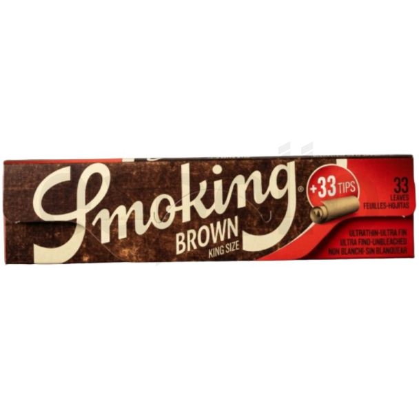 Smoking Brown King Size Papers + Tips (33 Tip)