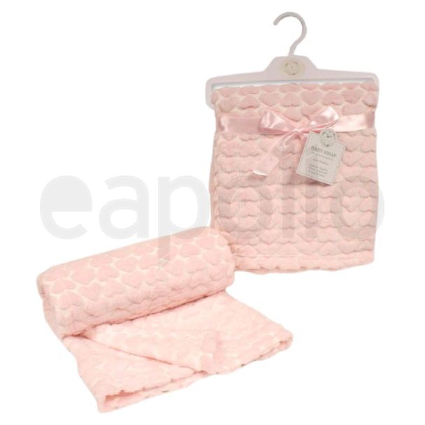 Snuggle Baby Heart Shape Waffle Wrap - Pink