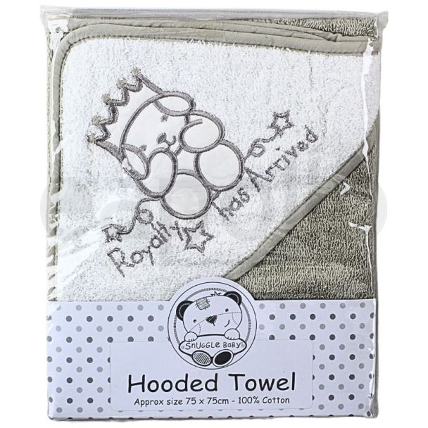 Snuggle Baby Hooded Towel - Royalty Has Arrived Design