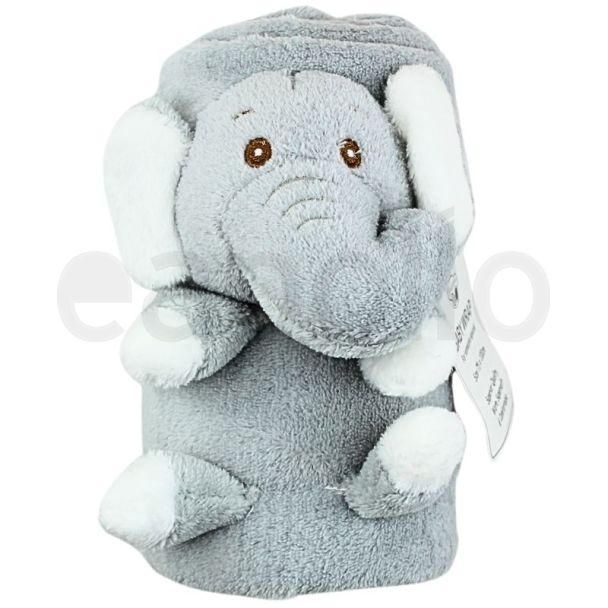 Snuggle Baby Roll Wrap With Fused Elephant Toy