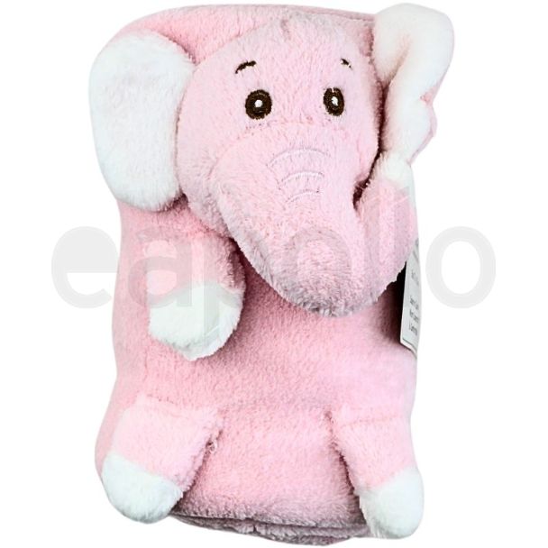 Snuggle Baby Roll Wrap With Fused Elephant Toy