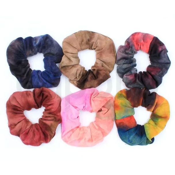 Soft Jersey Fabric Scrunchies In Tie Dye Effect - Assorted 
