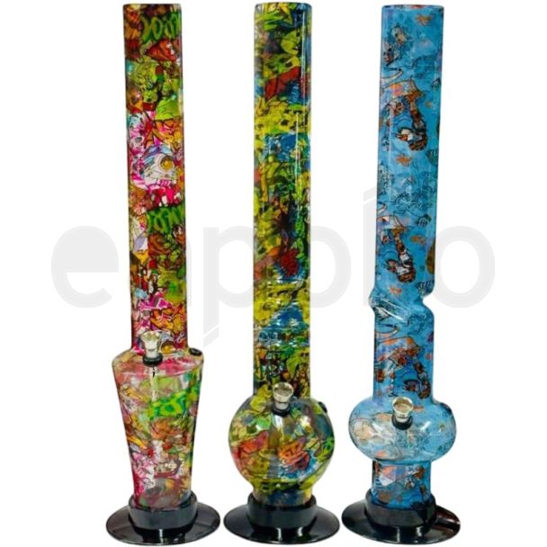 Sparkys Printed Acrylic Waterpipe - Assorted (18 Inch)