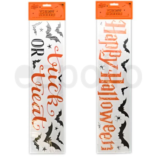 Halloween Window Stickers Design Bats & Spiders
