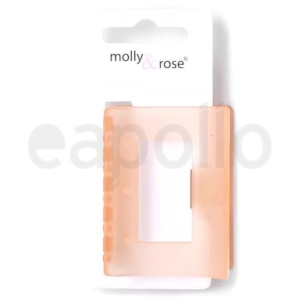 Rectangle Frosted Curved Hair Clamps - Assorted - 6cm