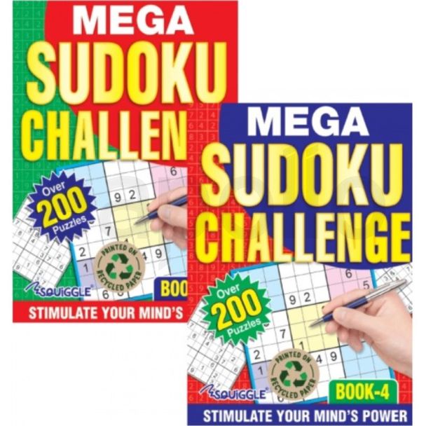 Squiggle A5 Sudoku Puzzle Book - Assorted Designs