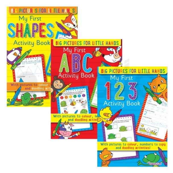 Squiggle A4 My First ABC/123/Shapes Activity Books - 32 Pages - Assorted