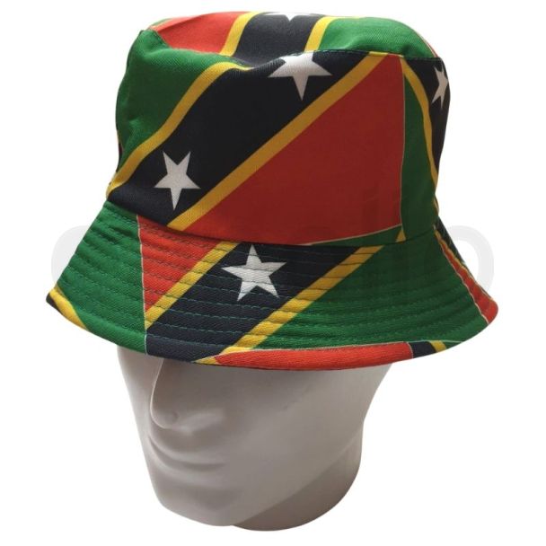 Wholesale Adults St. Kitts & Nevis Flag Design Bucket Hat 