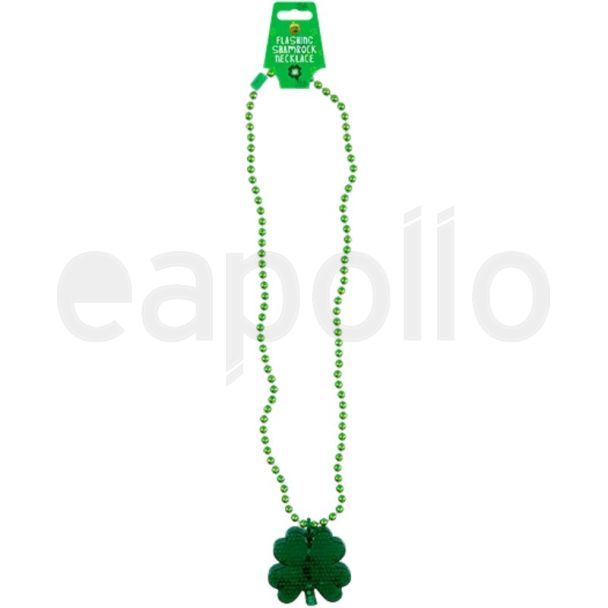 St. Patrick’s Day Flashing LED Shamrock Necklace