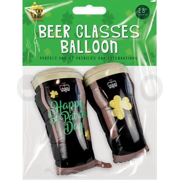 St. Patrick's Day Beer Glasses Balloon 28"