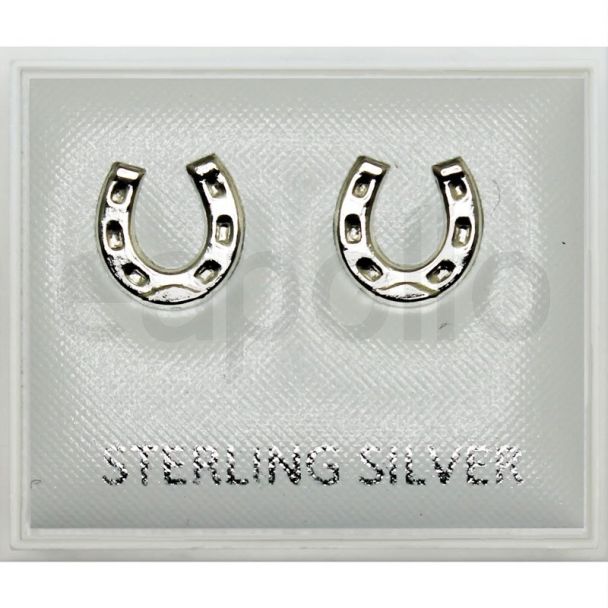 Sterling Silver Horseshoe Studs - (5mm) 