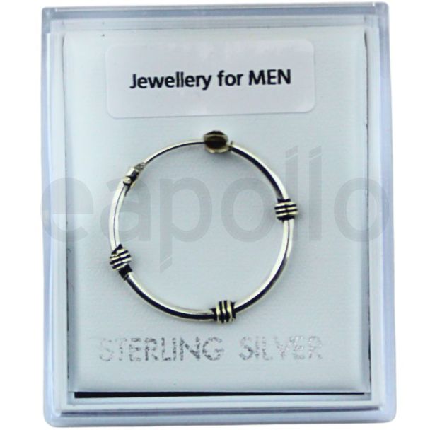 Sterling Silver Bali Style Hoop Earrings – 18mm