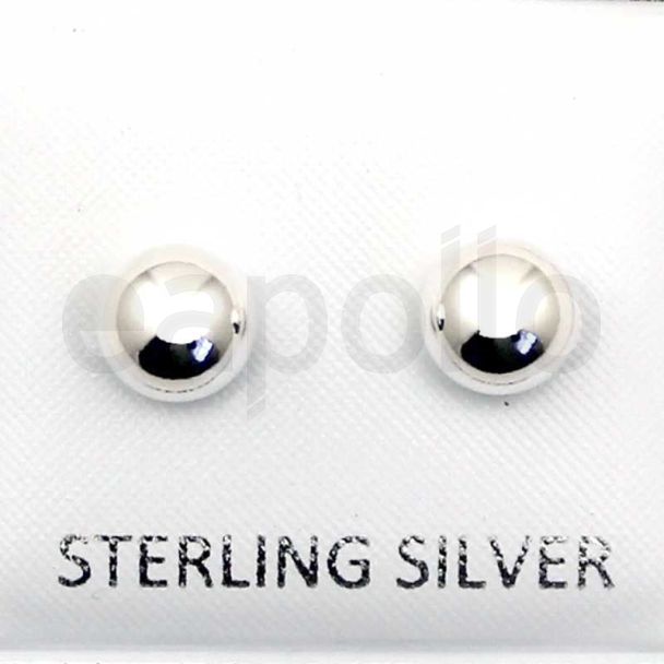 Sterling Silver Ball Studs-6mm