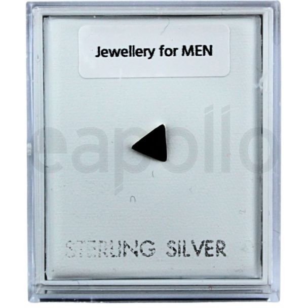 Sterling Silver Black Onyx Triangle Stud