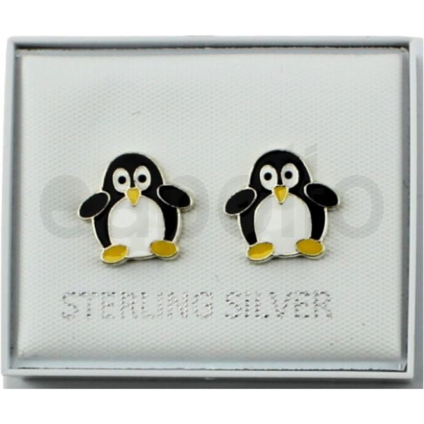 Sterling Silver Penguin Design Studs