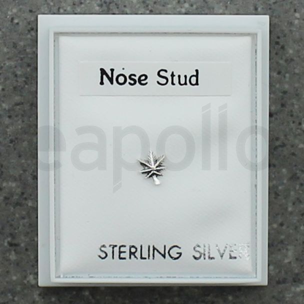 Wholesale Sterling Silver Leaf Design Nose Stud - 5mm