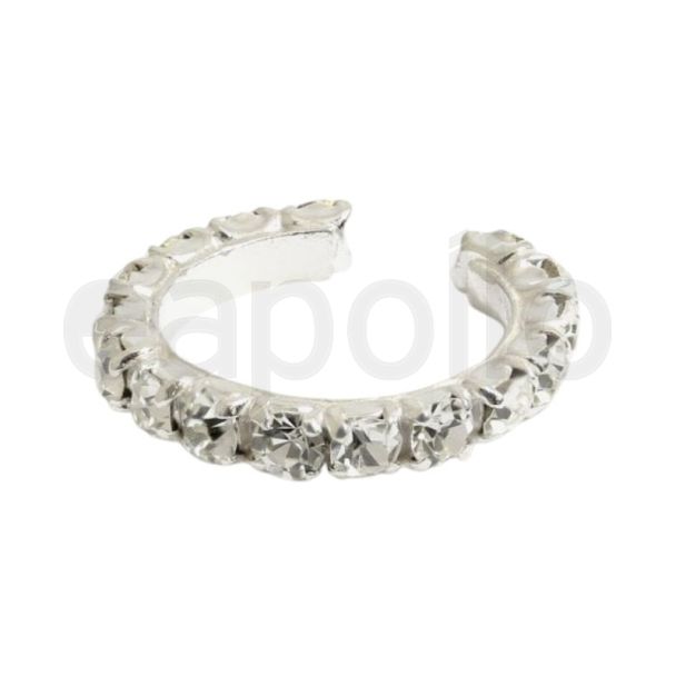Sterling Silver Crystal Whisper Ear Cuff