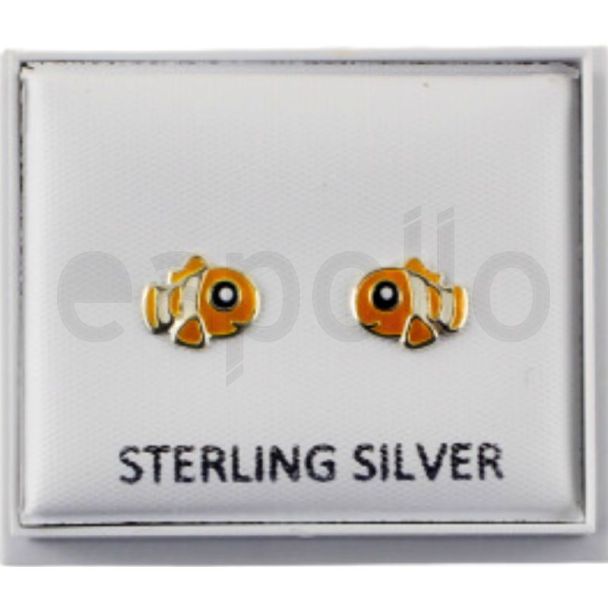 Sterling Silver Fish Design Earrings 