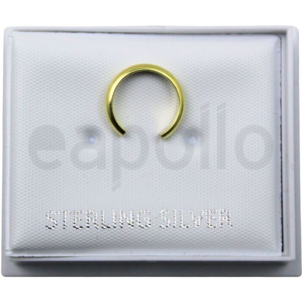 Sterling Silver Gold-Tone Plain Ear Cuff (10mm)
