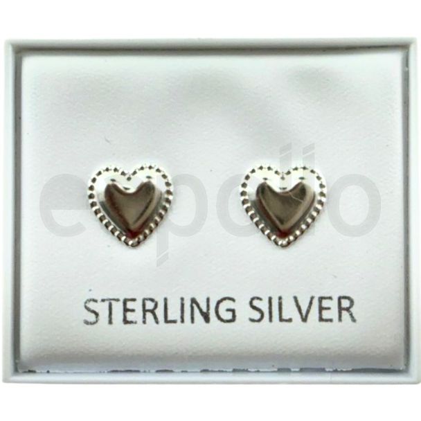 Sterling Silver Heart Ear Studs (7mm)