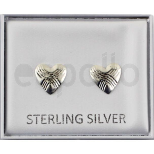 Sterling Silver Heart Studs - 7mm