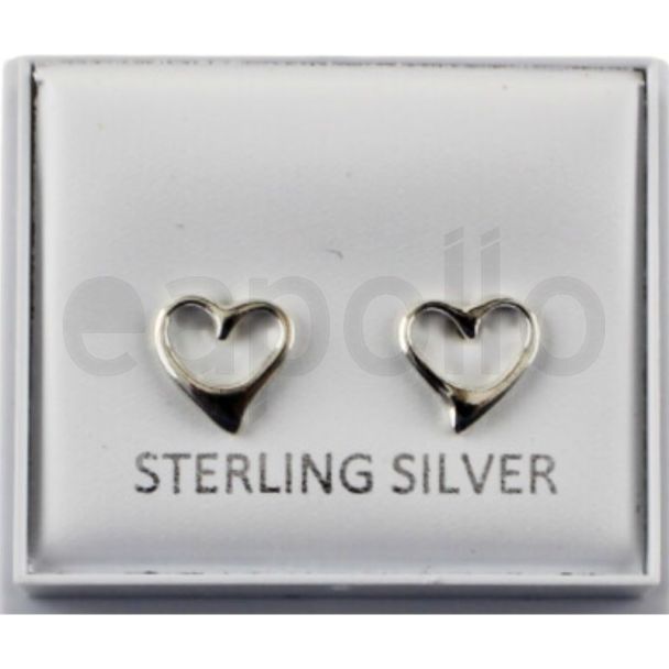 Sterling Silver Heart Design Studs - 7mm