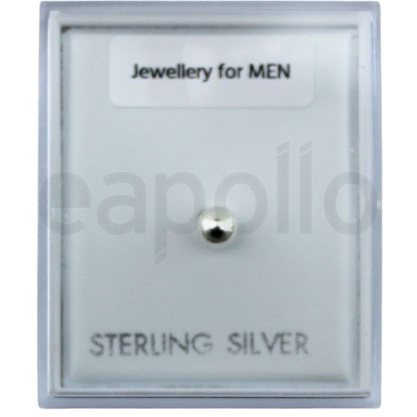 Sterling Silver Plain Ball Ear Stud – 4mm