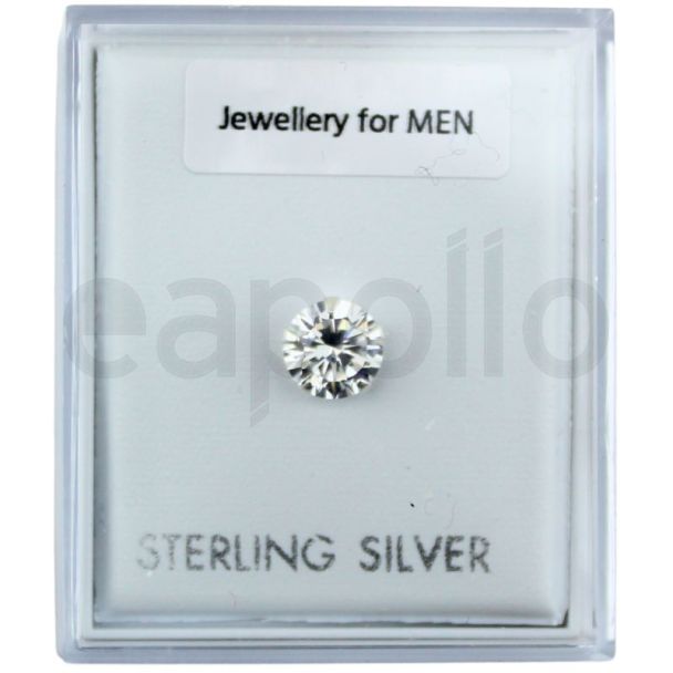 Sterling Silver Round Clear Cubic Zirconia Stud Earrings (6mm)