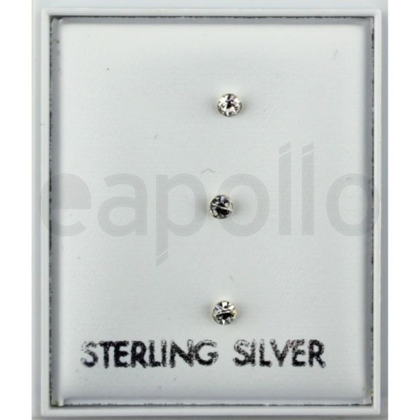 Wholesale Sterling Silver Round Nose Pins - Clear (1mm)