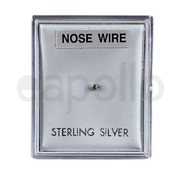 Sterling Silver Small Round Dot Design Nose Wire - 1mm