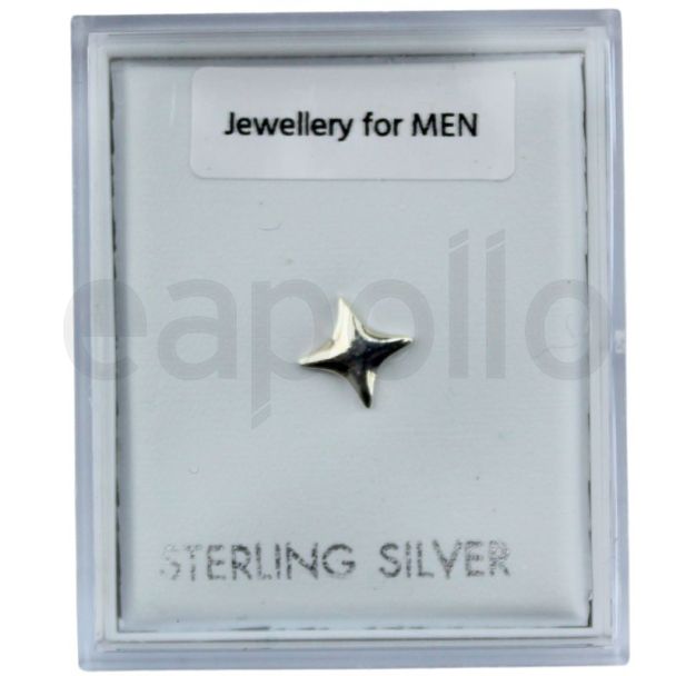Sterling Silver Written in the Stars 4-Pointed Star Ear Stud – 7mm