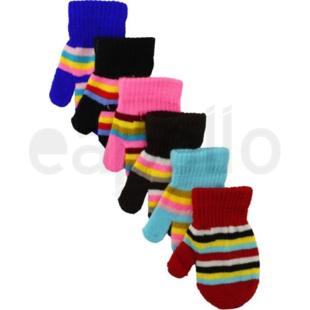 Striped Mitten Gloves for Kids - Assorted