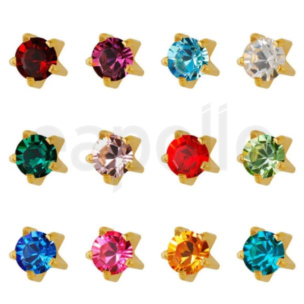 Studex Regular January - December Gold Plated Prong-set Birthstar Studs - DCNR113Y