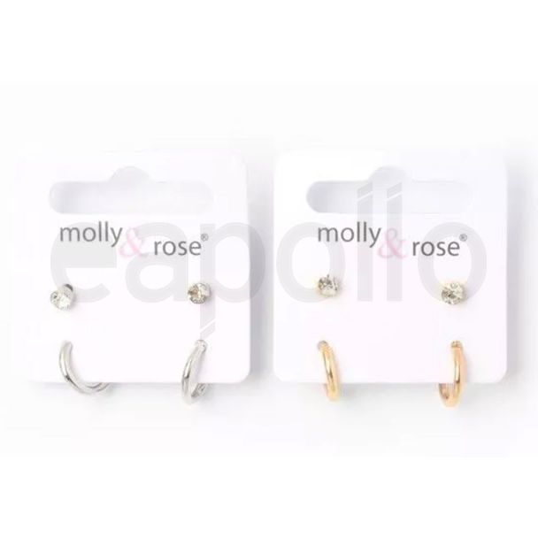 Studs And Hoop Earrings Set - Assorted 