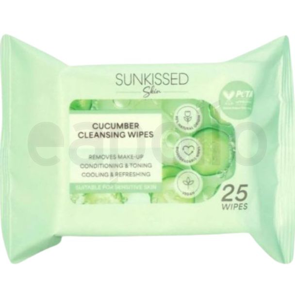 Sunkissed Cucumber Cleansing Wipes - 25 Wipes 