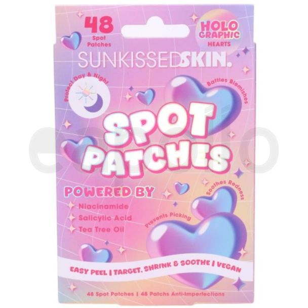 Sunkissed Skin Holo Graphic Hearts Spot Patches - 48 Patches