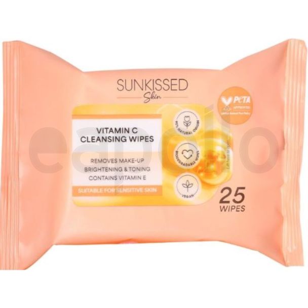 Sunkissed Vitamin C Cleansing Wipes - 25 Wipes 