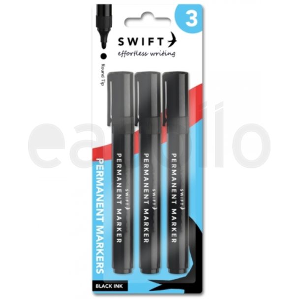 Swift 3pcs Black Permanent Markers