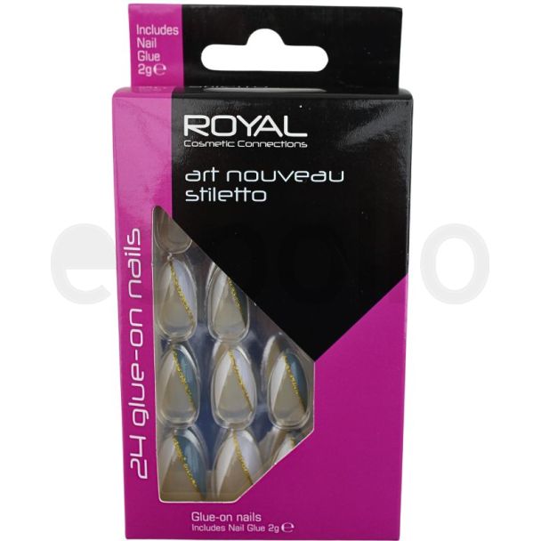 Royal Cosmetics 24 Glue-On Nails - Art Nouveau Stiletto