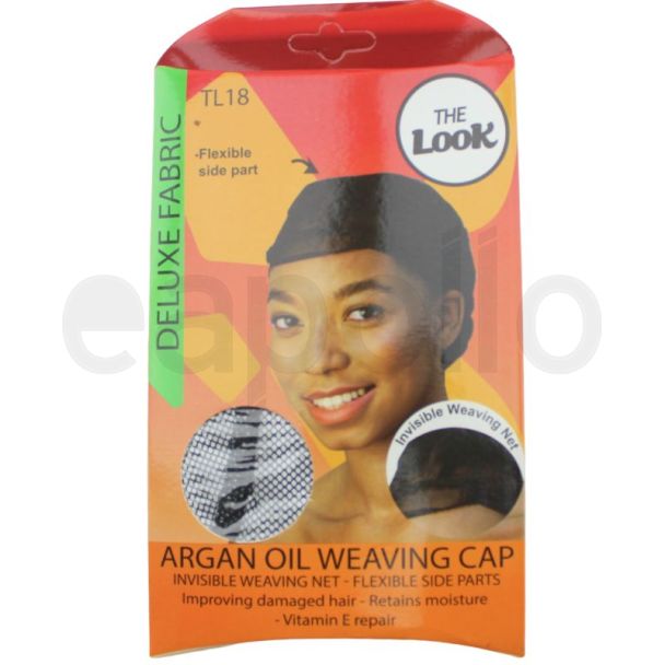 The Look Invisible Weaving Net Flexible Side Part Cap with Argan Oil - Black