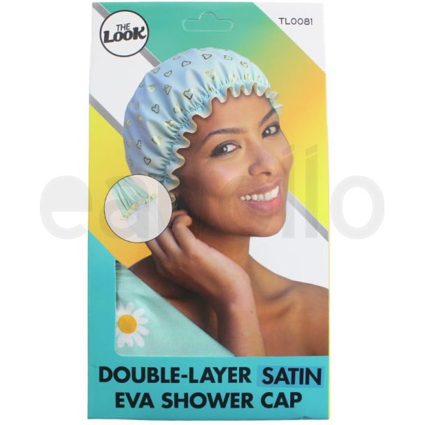 The Look Double Layer Satin Shower Cap - Assorted